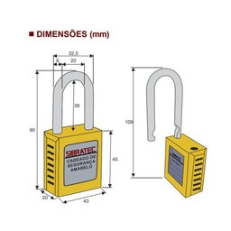Cadeado de Segurança Dbs-lock Multiuso Amarelo para Trava de Disjuntor Din - 4