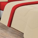 Ver imagem 3 de Kit Edredom + Jogo de Lençol 100% Algodão Gran Moratta 7 Peças King Palha Vermelho