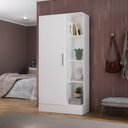Ver imagem 1 de Sapateira para Quarto 1 Porta 7 Prateleiras Espresso Móveis Branco