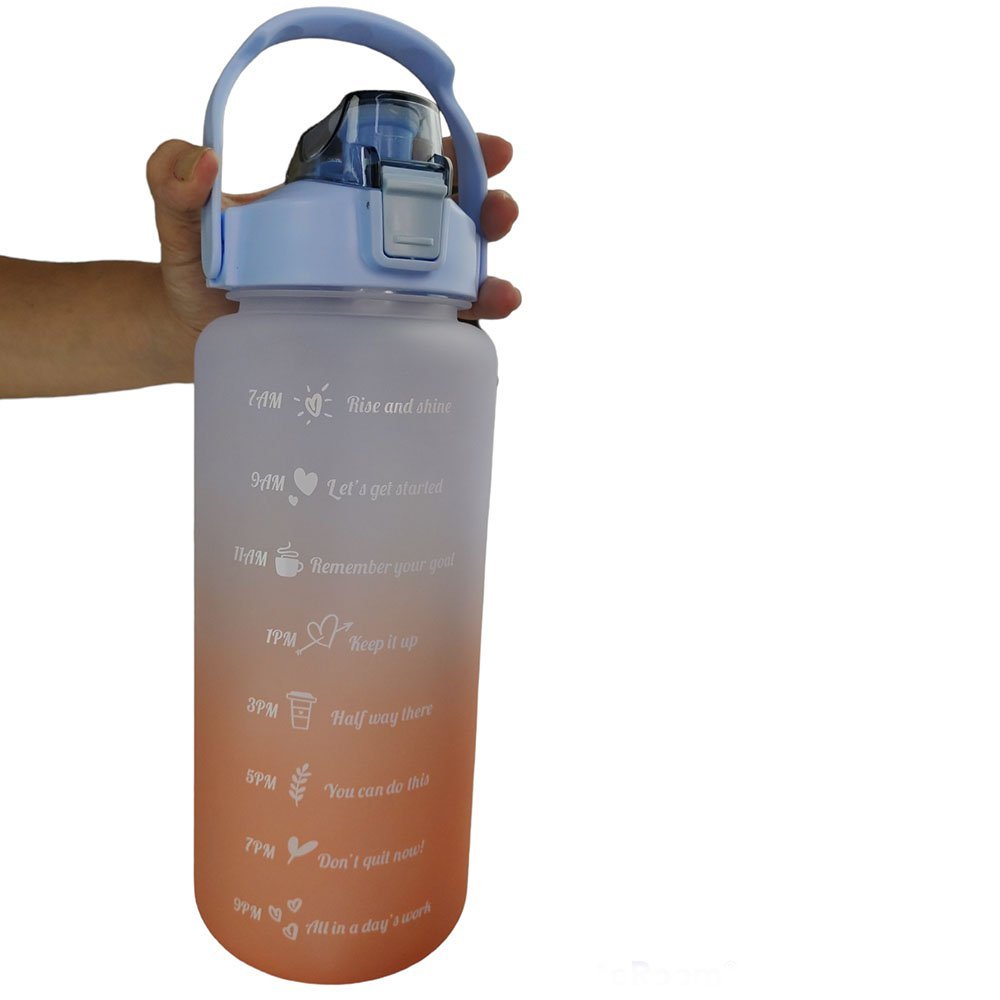 Garrafa Motivacional Horario 2 Litros Squeeze Com Medidor De Agua Academia Treino Esporte Lazer Estu - 4