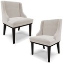 Ver imagem 1 de Kit 2 Cadeiras Decorativas Sala de Jantar Base Fixa de Madeira Firenze Veludo Cinza/Preto G19 - Gran