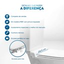 Ver imagem 5 de Assento Sanitário Tampa de Vaso Madeira Mdf Laqueado Calypso para Bacia Incepa 6lpf - Bege Claro
