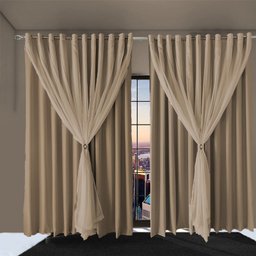 Cortina Blecaute para Sala e Quarto Bia 8,50 X 2,80 Bege - 4