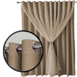 Cortina Blecaute para Sala e Quarto Bia 8,50 X 2,80 Bege - 5