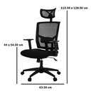 Ver imagem 6 de Cadeira Escritório Nr-17 Giratória Presidente Anm312 Anima Dallas Tela Preta Base Rodízio