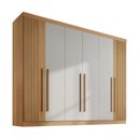 Ver imagem 5 de Guarda-Roupa Casal MDF Ripado 6 Portas 6 Gavetas Paris Plus Marrom/Cinamomo/Off White