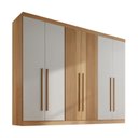 Ver imagem 6 de Guarda-Roupa Casal MDF Ripado 6 Portas 6 Gavetas Paris Plus Marrom/Cinamomo/Off White