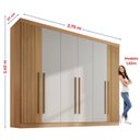 Ver imagem 7 de Guarda-Roupa Casal MDF Ripado 6 Portas 6 Gavetas Paris Plus Marrom/Cinamomo/Off White