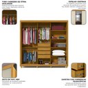 Ver imagem 6 de Guarda-Roupa Casal Majestique 3 Portas 4 Gavetas 100% MDF com Espelho Flex Naturale/Off White - Pnr