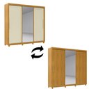 Ver imagem 7 de Guarda-Roupa Casal Majestique 3 Portas 4 Gavetas 100% MDF com Espelho Flex Naturale/Off White - Pnr