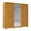 Ver imagem 3 de Guarda-Roupa Casal Majestique 3 Portas 4 Gavetas 100% MDF com Espelho Flex Naturale/Off White - Pnr