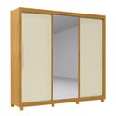 Ver imagem 5 de Guarda-Roupa Casal Majestique 3 Portas 4 Gavetas 100% MDF com Espelho Flex Naturale/Off White - Pnr