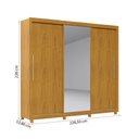Ver imagem 4 de Guarda-Roupa Casal Majestique 3 Portas 4 Gavetas 100% MDF com Espelho Flex Naturale/Off White - Pnr