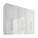 Ver imagem 6 de Guarda-Roupa Casal MDF Ripado 6 Portas 6 Gavetas Paris Plus Branco