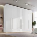 Ver imagem 4 de Guarda-Roupa Casal MDF Ripado 6 Portas 6 Gavetas Paris Plus Branco