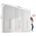 Ver mais imagens de Guarda-Roupa Casal MDF Ripado 6 Portas 6 Gavetas Paris Plus Branco