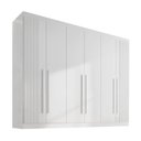 Ver imagem 7 de Guarda-Roupa Casal MDF Ripado 6 Portas 6 Gavetas Paris Plus Branco