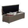 Baú Calçadeira Recamier Raissa Estofado para Quarto Cama 100cm Bege Claro - 2