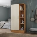 Ver imagem 1 de Sapateira para Quarto 1 Porta 7 Prateleiras Espresso Móveis Bege/Cinamomo/Off White