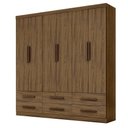 Ver imagem 2 de Guarda Roupa Casal Grande 6 Portas Nogal Maximus Plus Zanzini