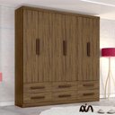 Ver imagem 1 de Guarda Roupa Casal Grande 6 Portas Nogal Maximus Plus Zanzini