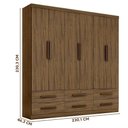 Ver imagem 4 de Guarda Roupa Casal Grande 6 Portas Nogal Maximus Plus Zanzini