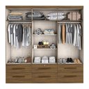 Ver imagem 3 de Guarda Roupa Casal Grande 6 Portas Nogal Maximus Plus Zanzini