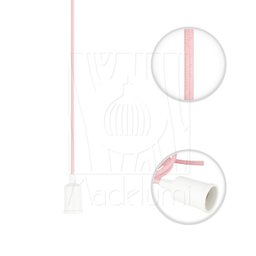 Pendente Industrial Cabo Tecido Triplo CR E27 Vintage:Rosa Claro - 4