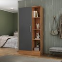 Ver imagem 1 de Sapateira para Quarto 1 Porta 7 Prateleiras Espresso Móveis Bege/Cinamomo/Chumbo