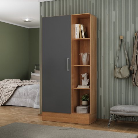 Sapateira para Quarto 1 Porta 7 Prateleiras Espresso Móveis