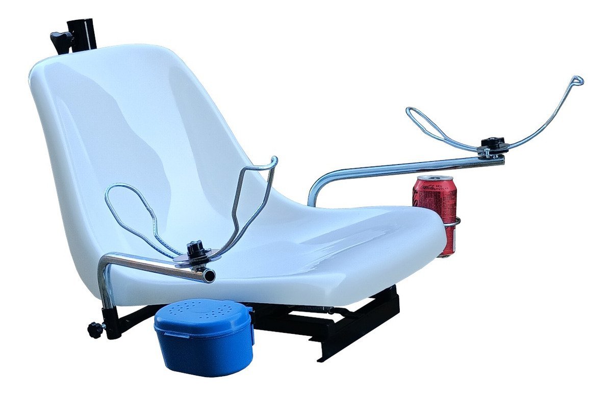 Cadeira Giratória Concha Branca Para Barco Com Acessórios - 2