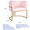 Kit 2 Poltronas Dália Luxo Moderna Estofada Design Sofisticado com Base de Ferro Dourado Suede - 6