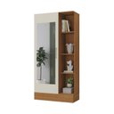 Ver imagem 2 de Sapateira para Quarto 1 Porta com Espelho Espresso Móveis Bege/Cinamomo/Off White
