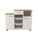 Ver imagem 2 de Fruteira Balcão de Cozinha Multiuso 2 Portas 1 Gaveta 2 Cestos Branco