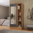 Ver imagem 1 de Sapateira para Quarto 1 Porta com Espelho Espresso Móveis