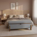 Ver imagem 1 de Puff Recamier Baú Versallies 200 Cm para Sala Quarto Pé de Cama Hall de Entrada Bouclé Premium Luxo