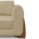 Ver imagem 3 de Poltrona para Sala Base de Madeira Izzy S06 Linho Dourado - Mpozenato