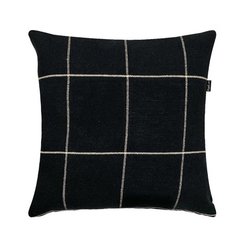 Almofada Boho Grid Algodão 40x40cm Preta/ Off White Fastlar Almofada 40x40cm Cheia