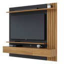 Ver imagem 1 de Painel Home Suspenso Para Tv 70 Pol. 180cm Buriti C05 Noce Milano/preto Fosco - Mpozenato