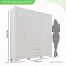 Guarda-roupa Casal 6 Portas 2 Gavetas Estrela Premium - 5