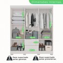 Ver imagem 6 de Guarda-roupa Casal 6 Portas 2 Gavetas Estrela Premium