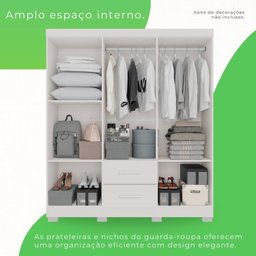 Guarda-roupa Casal 6 Portas 2 Gavetas Estrela Premium - 2