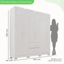 Ver imagem 4 de Guarda-roupa Casal 6 Portas 2 Gavetas Estrela Premium