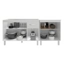 Ver imagem 5 de Armário Cozinha Gabinete Pia de 120 Cm Aline e Balcão Jane para Forno Elétrico ou Microondas Branco
