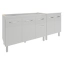 Ver imagem 4 de Armário Cozinha Gabinete Pia de 120 Cm Aline e Balcão Jane para Forno Elétrico ou Microondas Branco