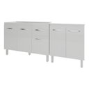 Ver imagem 1 de Armário Cozinha Gabinete Pia de 120 Cm Aline e Balcão Jane para Forno Elétrico ou Microondas Branco