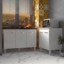 Ver imagem 2 de Armário Cozinha Gabinete Pia de 120 Cm Aline e Balcão Jane para Forno Elétrico ou Microondas Branco