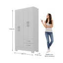 Ver imagem 4 de Guarda Roupa Infantil 4 Portas e 2 Gavetas Amy Espresso Móveis Branco
