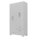 Ver imagem 2 de Guarda Roupa Infantil 4 Portas e 2 Gavetas Amy Espresso Móveis Branco