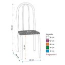 Ver imagem 3 de Kit 2 Cadeiras para Cozinha CC55 - A101 Cinza/Cromado/Preto